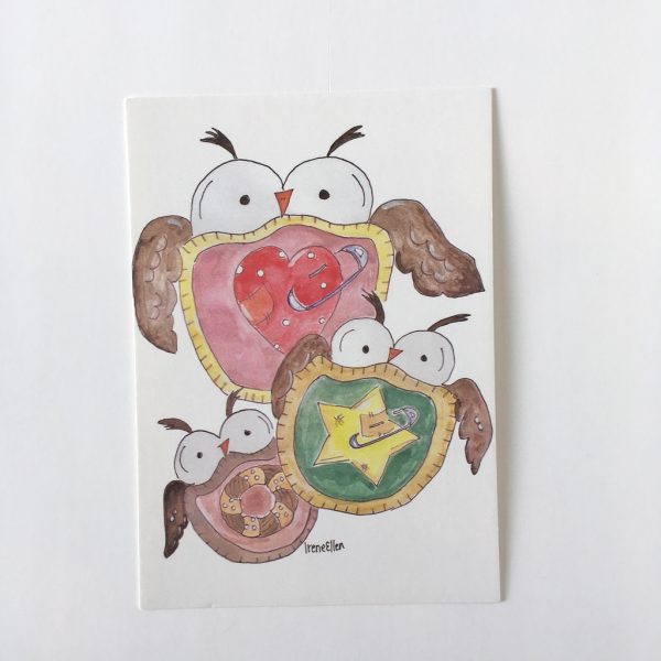 "Kolme pöllöä" postikortti