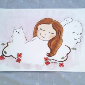 Juliste A3 "Kissa ja enkeli"