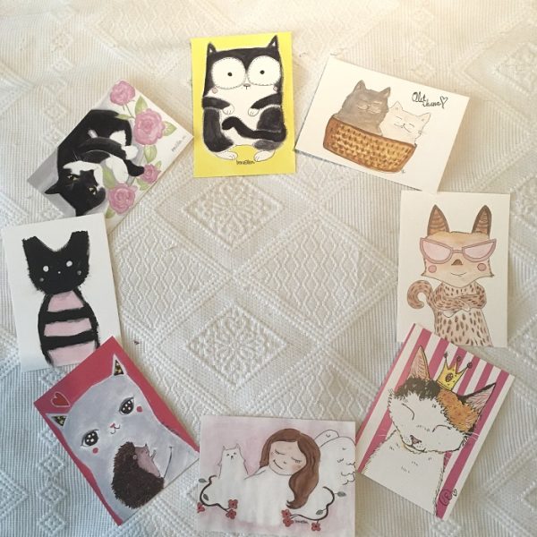 Kissat postikorttisetti